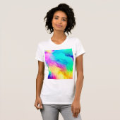 Vivid Rainbow Fluffy Fur Texture-75201 T-Shirt (Vorne ganz)