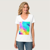 Vivid Rainbow Fluffy Fur Texture-75201 T-Shirt (Vorderseite Vollansicht)