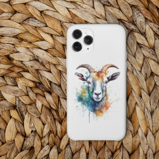 Vivid Rainbow Goat Portrait iPhone Hülle