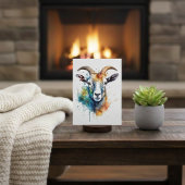 Vivid Rainbow Goat Portrait Postkarte