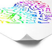 Vivid Rainbow Musiknotens Herzplakat Poster (Ecke)