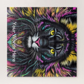 Vivid Rainbow Neon Psychedelic Nature & Wildlife Puzzle (Horizontal)