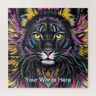 Vivid Rainbow Neon Psychedelic Nature & Wildlife Puzzle