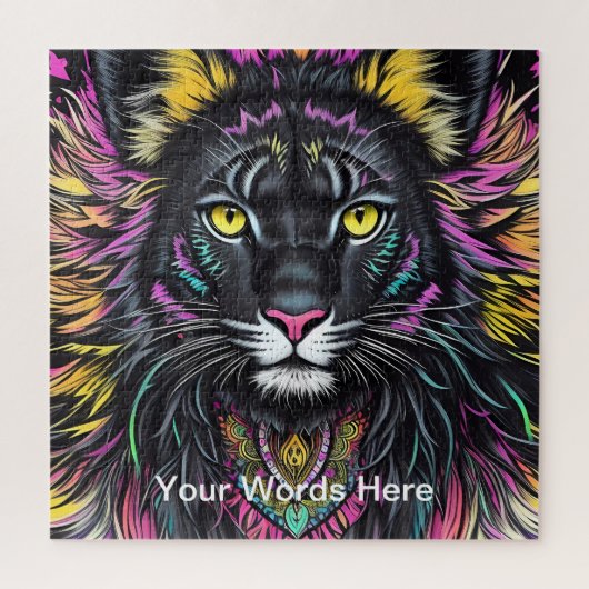 Vivid Rainbow Neon Psychedelic Nature & Wildlife Puzzle (Vertikal)