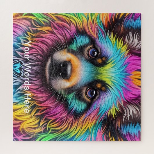 Vivid Rainbow Neon Psychedelic Nature & Wildlife Puzzle (Horizontal)