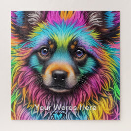 Vivid Rainbow Neon Psychedelic Nature & Wildlife Puzzle