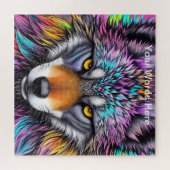 Vivid Rainbow Neon Psychedelic Nature & Wildlife Puzzle (Horizontal)