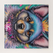 Vivid Rainbow Neon Psychedelic Nature & Wildlife Puzzle (Horizontal)