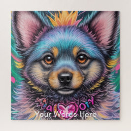 Vivid Rainbow Neon Psychedelic Nature & Wildlife Puzzle