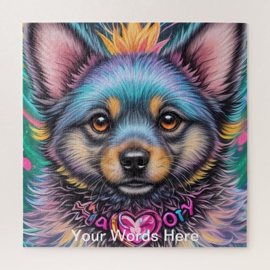 Vivid Rainbow Neon Psychedelic Nature & Wildlife Puzzle (Vertikal)