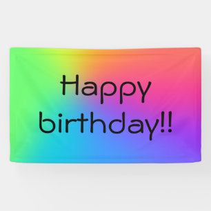 Vivid Rainbow Ombre Geburtstagspartei Banner