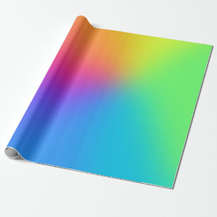 Vivid Rainbow Ombre Geburtstagspartei Geschenkpapier