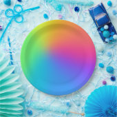 Vivid Rainbow Ombre Geburtstagspartei Pappteller (Party)