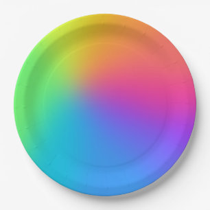 Vivid Rainbow Ombre Geburtstagspartei Pappteller