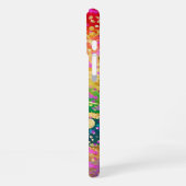 Vivid Rainbow Swirl mit Initialen iPhone Hülle (Linke Seite)