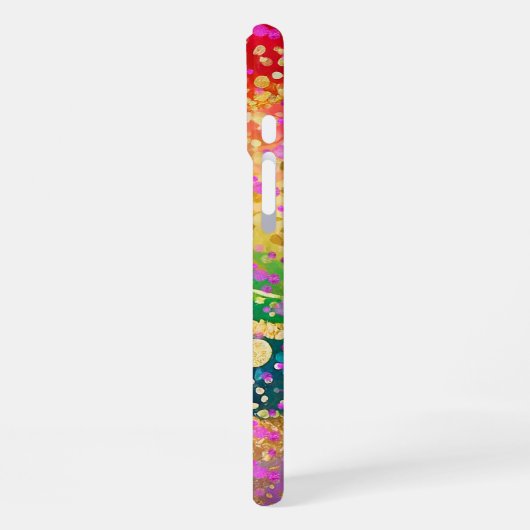 Vivid Rainbow Swirl mit Initialen iPhone Hülle (Linke Seite)