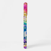 Vivid Rainbow Swirl mit Initialen iPhone Hülle (Rechte Seite)