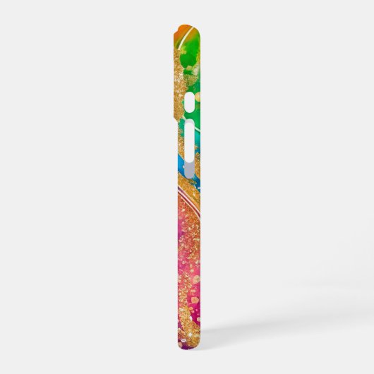 Vivid Rainbow Swirl Name hinzufügen iPhone 16 Hülle (Linke Seite)