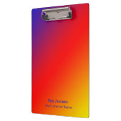 Vivid Rainbow Weltbest Teacher 2 LInes Text Klemmbrett (Links)