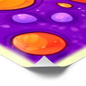 Vivid Raindrop Cartoon Art Poster (Ecke)