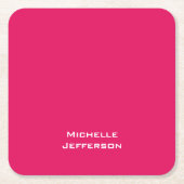 Vivid Raspberry Pinkish Red Modern Stylish Trendy Rechteckiger Pappuntersetzer (Vorderseite)