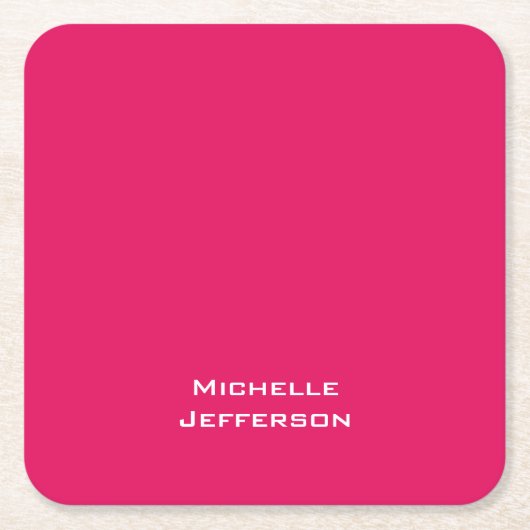 Vivid Raspberry Pinkish Red Modern Stylish Trendy Rechteckiger Pappuntersetzer (Vorderseite)