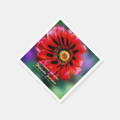 Vivid Red Blume Gazania Celebration of Life Paper Serviette (Ecke)