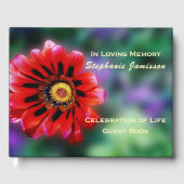 Vivid Red Blume Gazania, Feier des Lebens Gästebuch (Vorderseite)