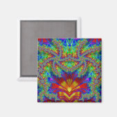 Vivid Red Green Yellow Pattern ~ Magnet (Vorderseite/Rückseite)