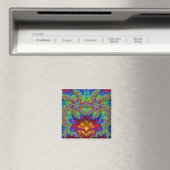 Vivid Red Green Yellow Pattern ~ Magnet (In Situ (Geschirrspüler))