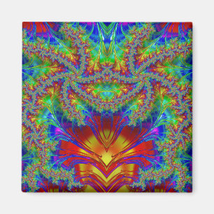 Vivid Red Green Yellow Pattern ~ Magnet