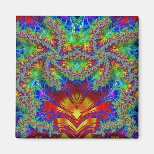 Vivid Red Green Yellow Pattern ~ Magnet (Vorne)