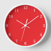 Vivid Red Minimalistisch Wall Clock Uhr (Vorderseite)