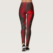 Vivid Red Poppy Stamen Leggings (Rückseite)