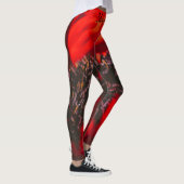 Vivid Red Poppy Stamen Leggings (Rechts)