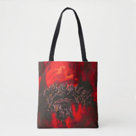 Vivid Red Poppy Stamen Tasche