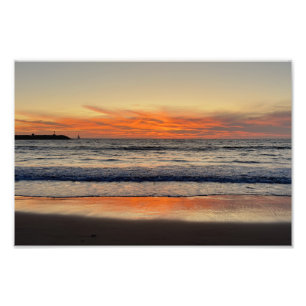 Vivid Red Sunset - Venice Beach, CA Fotodruck