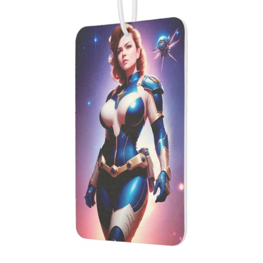 Vivid Retro 50's Female Sci Fi Space Ranger Autolufterfrischer (Links)