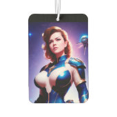 Vivid Retro 50's Female Sci Fi Space Ranger Autolufterfrischer (Rückseite)