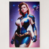 Vivid Retro 50's Female Sci Fi Space Ranger Puzzle (Vertikal)