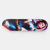 Vivid Retro 50's Female Sci Fi Space Ranger Skateboard (Horizontal)