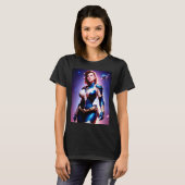 Vivid Retro 50's Female Sci Fi Space Ranger T-Shirt (Vorne ganz)