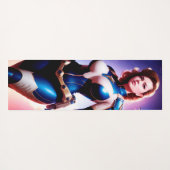 Vivid Retro 50's Female Sci Fi Space Ranger Yogamatte (Rückseite (Horizontal))