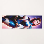 Vivid Retro 50's Female Sci Fi Space Ranger Yogamatte (Vorderseite (Horizontal))