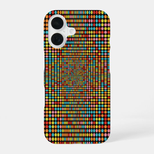 Vivid Retro Circle Pattern iPhone Case 16 Hülle (Rückseite)