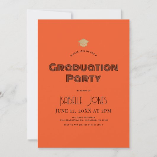 Vivid Retro Color Arch Foto Abschluss Einladung (Rückseite)