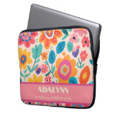 Vivid Retro Florals Valentines Geschenke für Teens Laptopschutzhülle (Vorderseite Links)