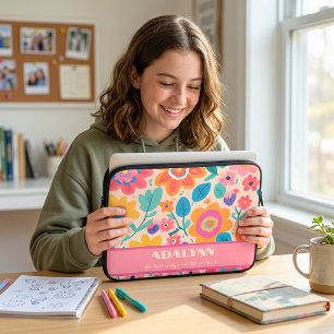 Vivid Retro Florals Valentines Geschenke für Teens Laptopschutzhülle