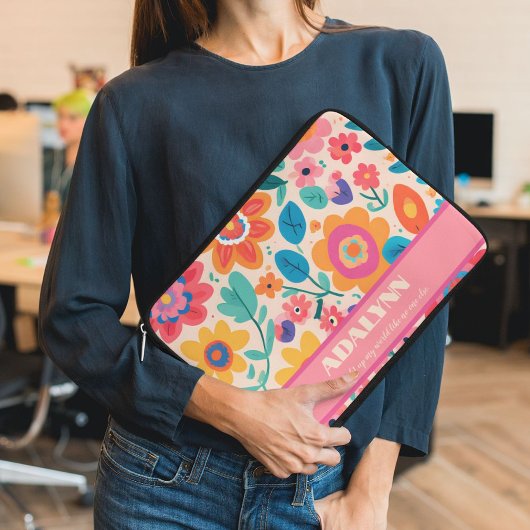 Vivid Retro Florals Valentines Geschenke für Teens Laptopschutzhülle