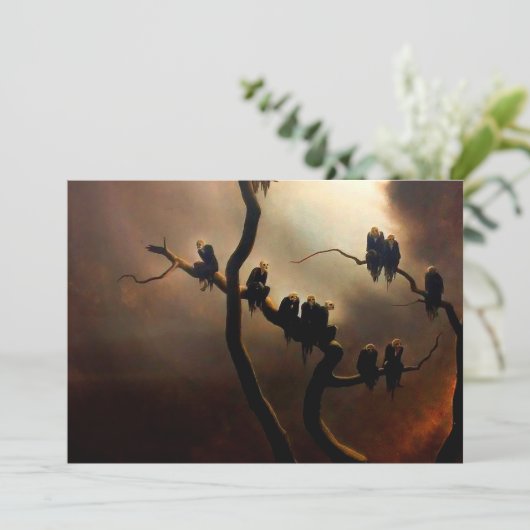 Vivid Retro - Ghosts in a Tree Einladung (Stehend Vorderseite)